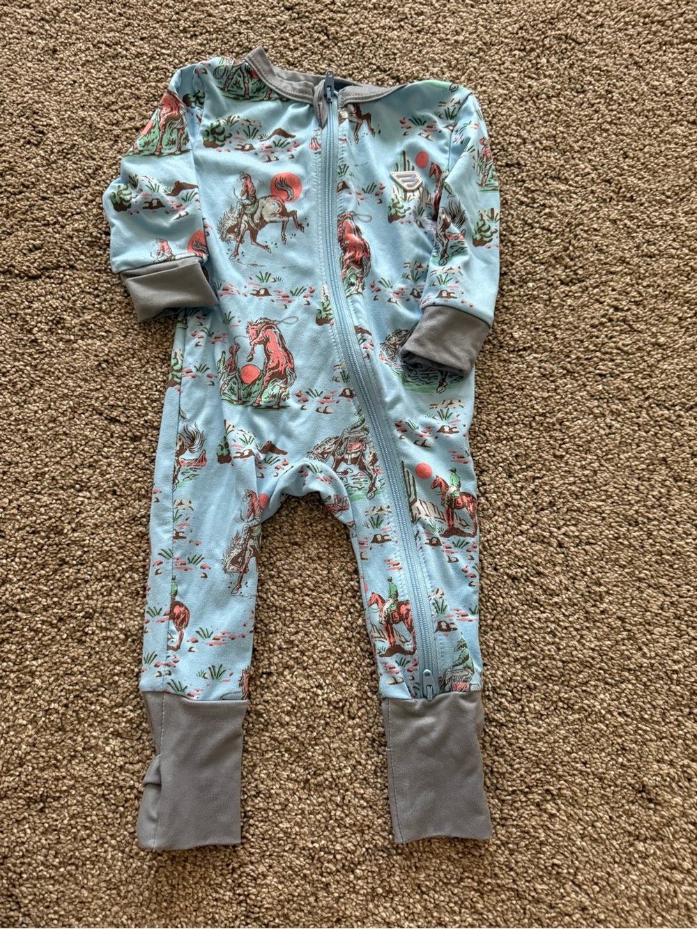 Burlebo 0-3 month cowboy onesie EUC